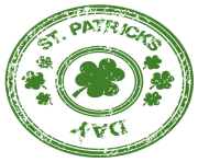 St Patricks Day Stamp with Shamrock PNG Clipart